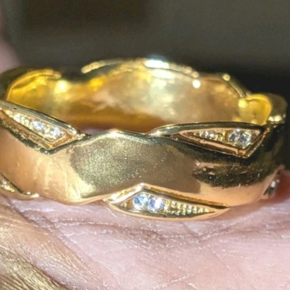 Elegant Mens Gold Plated Ring Sz 13 - Picture 11 of 16